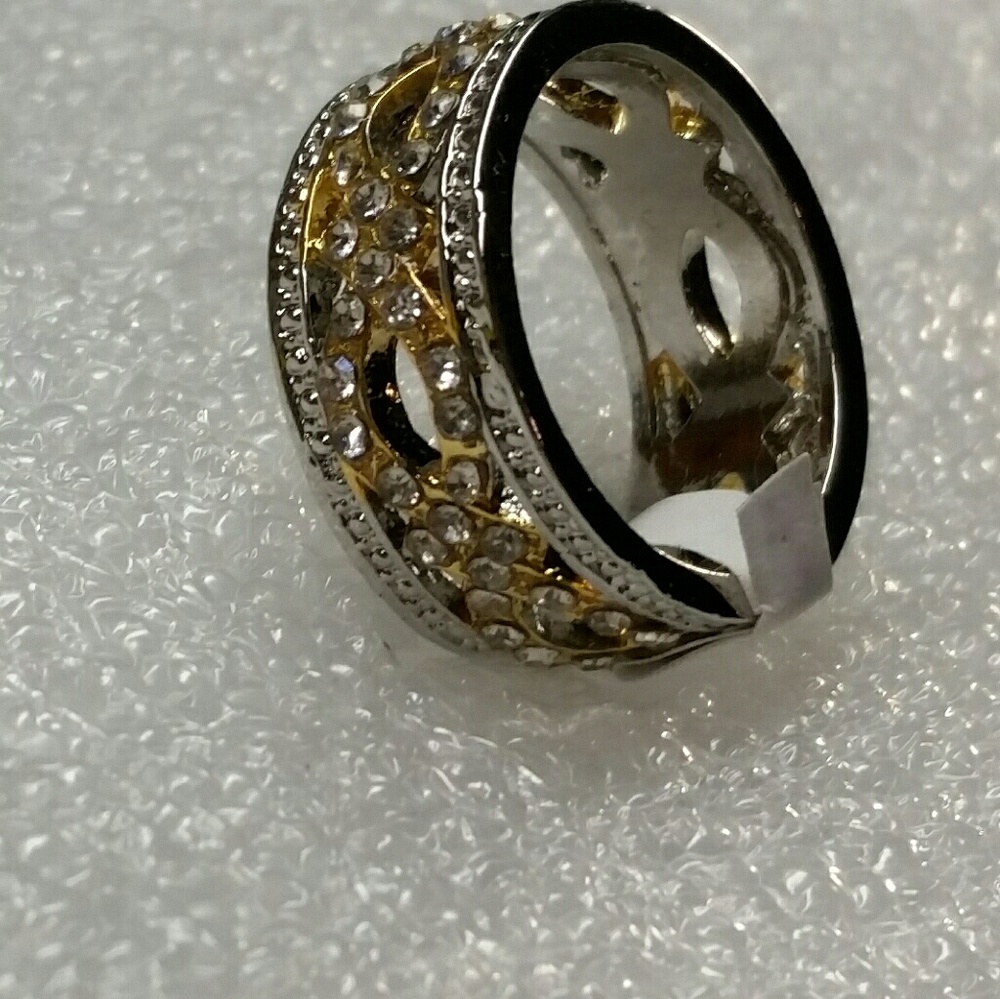 Cubic, silver and gold band - Picture 2 of 4